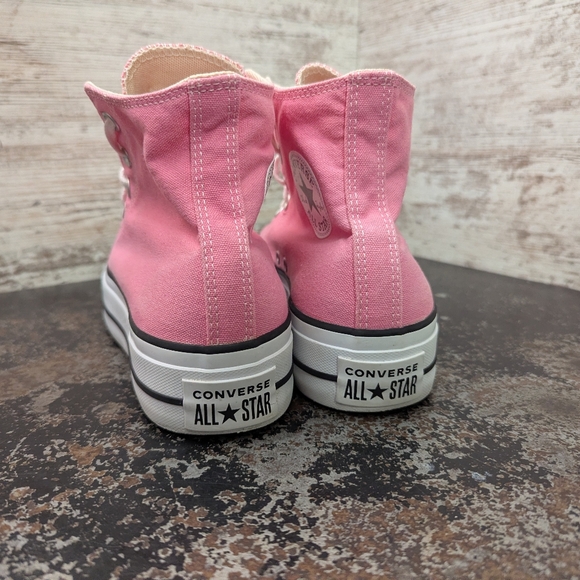 Womens Converse Chuck Taylor All Star Hi Top Platform Shoes Sz 8.5 Pink A08216F - Picture 7 of 9